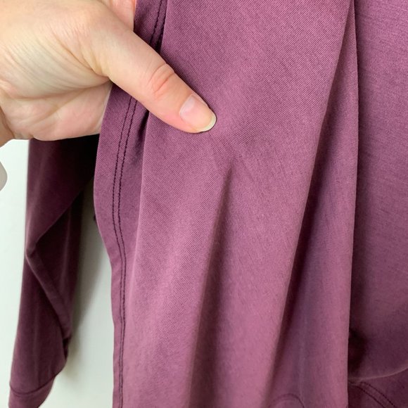 We the Free Free People hi-low purple collared oversized long sleeve top S - Picture 10 of 10